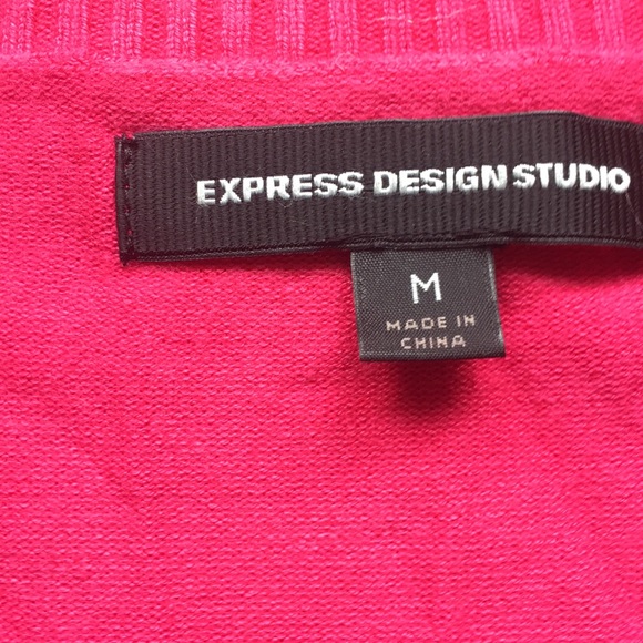 Express hot pink rhinestone cardigan. - Picture 3 of 3